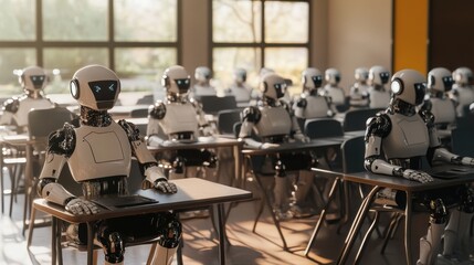 Poster - Robots learning in sunny classroom