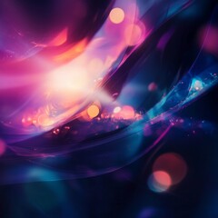 Poster - Colorful abstract light patterns creating a vibrant atmosphere in a digital art composition