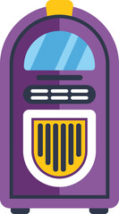 Sticker - Purple vintage jukebox playing music with a retro design