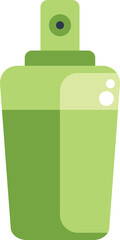 Poster - green plastic bottle with spray dispenser for cosmetics, cream or liquid soap, flat vector illustrat