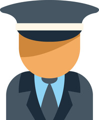 Poster - this color icon of a chauffeur is perfect for projects about driving, transportation, and service in