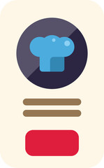 Poster - online food delivery app is showing a chef hat icon on a smartphone screen