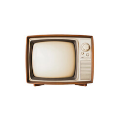 Poster - A top-down view of an old vintage television set with a blank screen showing its classic retro design.