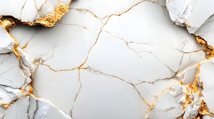 Poster - Elegant Cracked Marble Texture with Golden Veins for Luxury Background or Design  Sophisticated polished and high end abstract pattern perfect for web print or product design