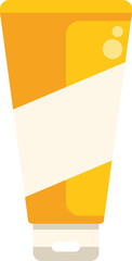 Poster - yellow plastic and aluminium tube for cream or gel packaging, isolated on white background