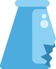 Poster - Simple vector illustration of a broken chemical flask, suitable for scientific or experimental themes