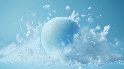 Poster - Frozen Sphere Emerging From A Frosty Explosion