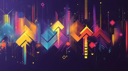 Poster - Abstract Colorful Arrows Ascending Dynamic Design