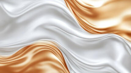 Wall Mural - Abstract Gold and Silver Draped Silk Fabric Texture Background