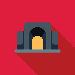 Poster - india gate war memorial with long shadow on red background, a famous landmark in new delhi, india