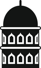 Poster - traditional muslim architecture building with oriental windows and big dome, representing faith and 