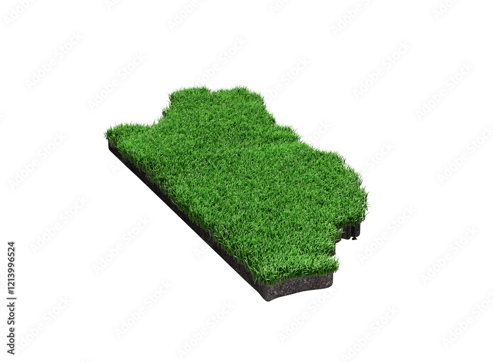 Belize Map Soil Land Geology Cross Section Green Grass And Rock Ground ...