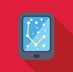 Poster - Astronomy app displaying ursa minor constellation on smartphone screen, stars and lines connecting them, red background