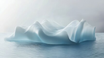 Poster - Abstract Iceberg Floating on Calm Water