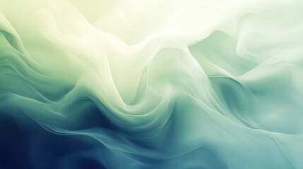 Poster - Abstract green fabric waves, flowing, studio, soft background, design