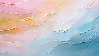 Aufkleber - Abstract pastel oil paint with soft texture on canvas background with copy space.