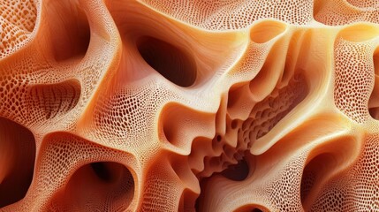 Poster - Abstract Orange Cellular Structure With Interconnected Cavities