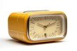 © MinixT - A yellow alarm clock set apart on a white background. Generative Ai