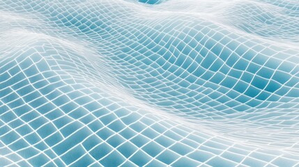 Poster - Abstract Blue Gridded Wave Pattern Design
