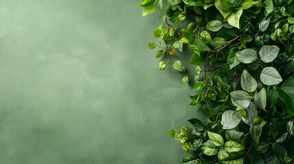Poster - Lush green foliage with vibrant natural backdrop providing a tranquil and serene scenery  The image showcases a beautiful botanical setting with a variety of leaves and plants