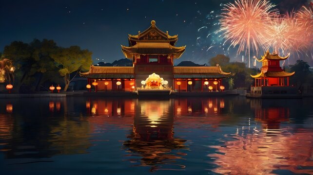 Happy chinese new year festival greeting card background