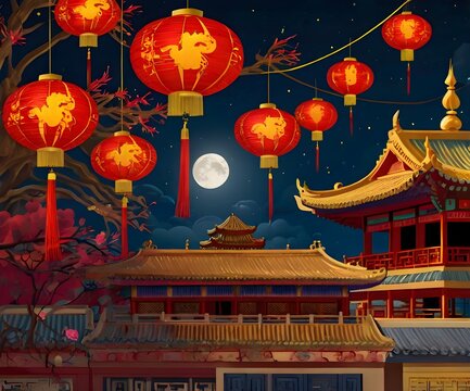 Happy chinese new year festival greeting card background