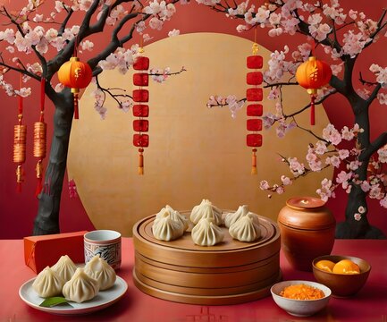 Happy chinese new year festival greeting card background