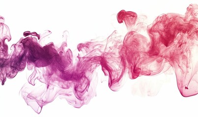 Sticker - Swirling purple and pink smoke on white.