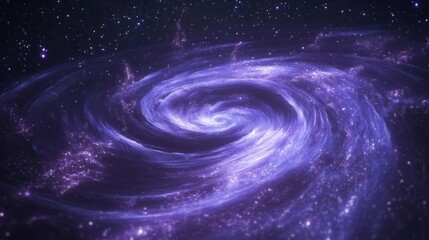Wall Mural - cosmic nebula swirling with bioluminescent auroras deep purples merging into electric blues scattere