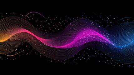 Wall Mural - abstract background with colorful circles wave line illustration