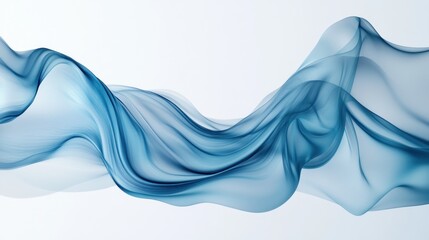 Poster - Abstract blue wave flowing, white background, design element