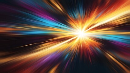 Abstract background bright explosion of fire and light in space