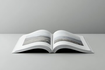 Wall Mural - Open magazine with blank white page isolated on transparent background, 3D rendering