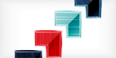 Poster - Arrow symbols created with 3d effects and line texture geometric abstract background