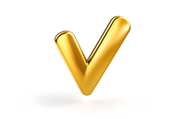 Poster - 3d Golden check mark sign isolated on white background