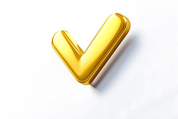 Poster - 3d Golden check mark sign isolated on white background
