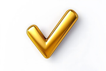 Poster - 3d Golden check mark sign isolated on white background