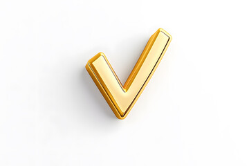 Poster - 3d Golden check mark sign isolated on white background