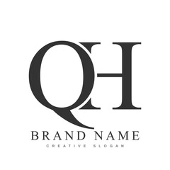 Aufkleber - QH trendy logotype template. Initial letter q and h classic font style. Creative logo for company name or identity.
