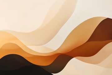 Poster - Abstract flowing waves, beige, brown background, website design