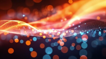 Poster - Abstract fiery and icy wave of light, energy, and particles