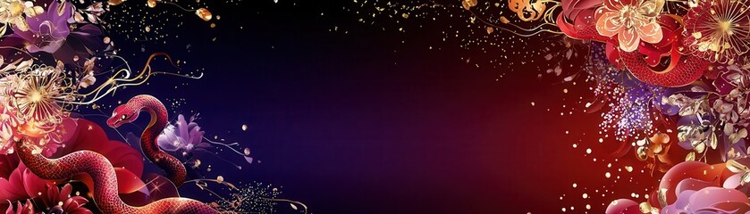 Poster - Vibrant Gradient Celebration Design Featuring Rich Red and Purple Elements in a Stunning Artistic Composition