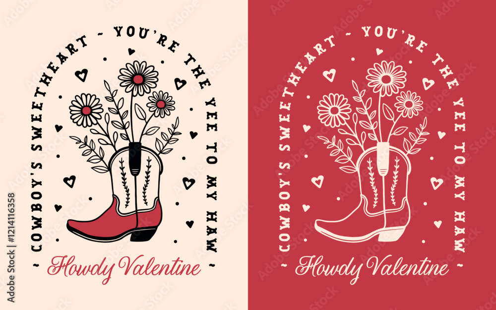 Howdy Valentine cowboys sweetheart lovers funny country romance ...