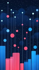 Poster - Abstract Data Visualization with Colorful Circles and Bars