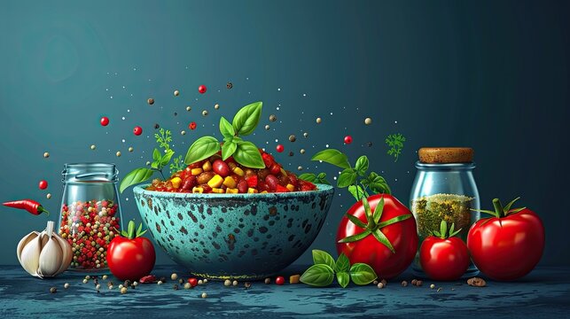 A chili recipe competition reveals secrets in this flat design culinary showdown illustration