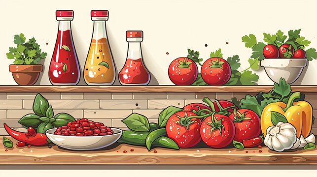 A chili recipe competition reveals secrets in this flat design culinary showdown illustration