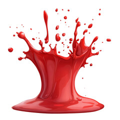 Poster - A dynamic splash of red paint creates a visually striking and abstract image.