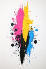 Colorful paint splash on white background abstract art with vibrant colors and dynamic texture