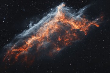 flaming star nebula cosmic cloudscape, space exploration, background stars, astronomy