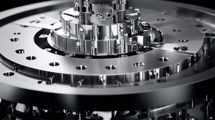 Aufkleber - Precise Engineering: A Close-Up of a Complex Metallic Mechanism